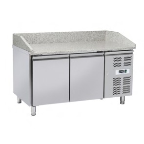 Tavolo per pizzeria refrigerato 2 porte 600x400mm., piano in granito con alzatina; import product