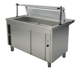 Elemento bagnomaria 3x gn1/1 su armadio chiuso