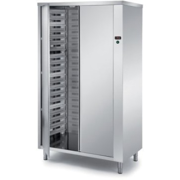 Armadio portateglie riscaldato ventilato, n.2 ante a battente tamburate, capacità n.40 teglie mm.600x400, mm.1200x700x2000h