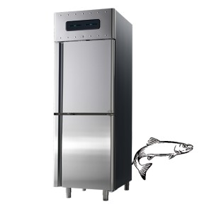 Armadio frigorifero ventilato hccp sistema 2 vani da 350 lt  2 temp.-2/+8°c e 0/+5°c per vano pesce