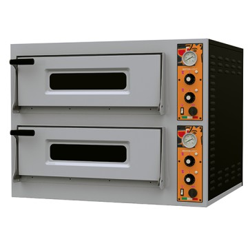 Forno pizza elettrico da 6+6 pizze ø32 cm, controllo meccanico
