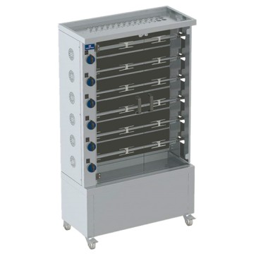 Girarrosto elettrico con illuminazione, 6 spiedi per 30/36 polli