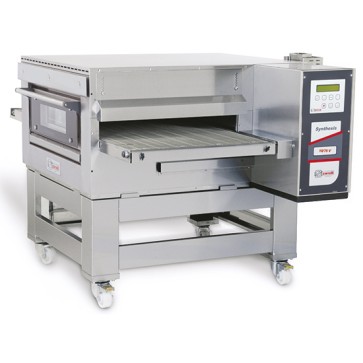 Forno a tunnel ventilato a gas con base su ruote, digitale, max 300 pizze/h