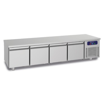 base refrigerata con 4 cassetti 1/1 per apparecchiature di cottura, l=2200 mm
