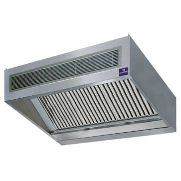cappa a parete cubica a induzione con illuminazione a incasso, 2000x1300 mm