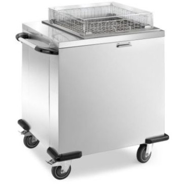 Elevatore cesti refrigerabile a 1 colonna, capacità cesti n.6 da mm.500x500x115h o n.9 da mm.500x500x75h.
