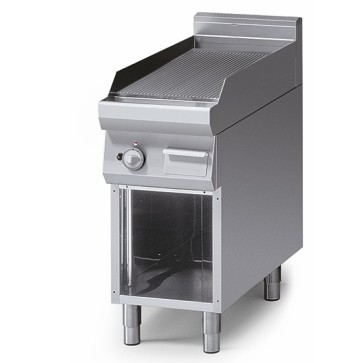Fry-top gas piastra rigata