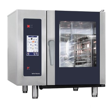 Forno combinato a gas a vapore con boiler e sistema di lavaggio automatico, 6x GN 1/1