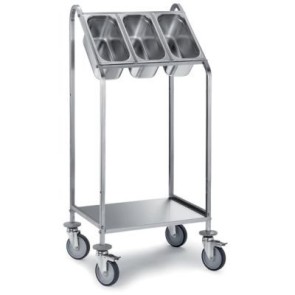 Carrello portaposate 2 ripiani porta vassoi mm 750x450x900 h 8 gn 1/3