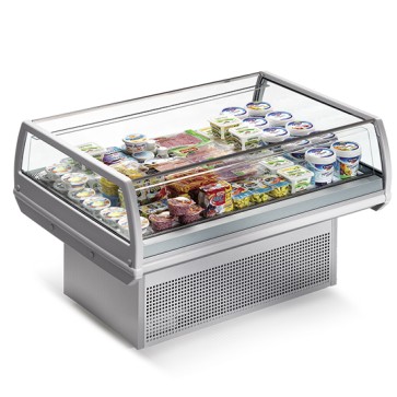 banco self-service refrigerato ventilato a isola, +2°/+ 6°C, l=1290 mm - colore grigio