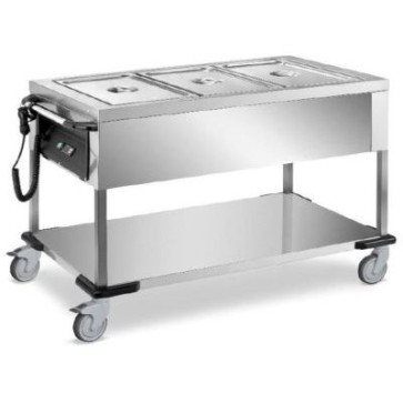 Carrello termico capacità 2x1/1 gn 200 h struttura e pann inox- bacinelle escluse - termostato digitale