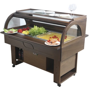 Buffet caldo murale a bagno maria, 4x gn1/1