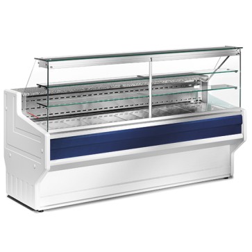 Banco refrigerato professionale statico da 1500 mm con vetro retto, +4°/+6°C