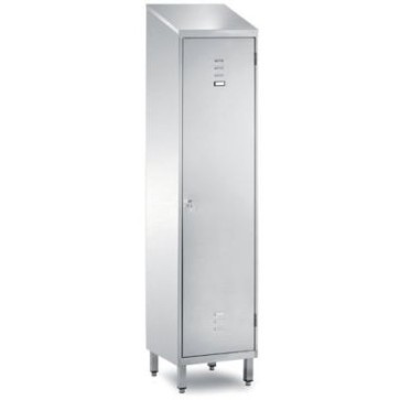 Armadio spogliatoio 1 posto, 2 anta battente con serratura, tetto inclinato, mm 500x500x2160 h