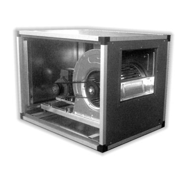 Elettro-aspiratore cassonato con trasmissione a cinghia, 2 velocità, portata 4500/3000mc/h, 400Volt