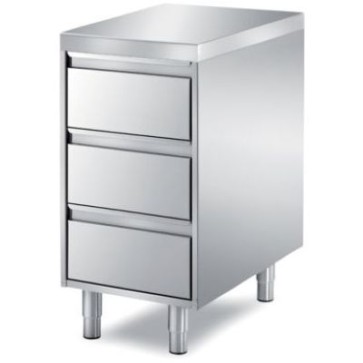 Cassettiera a 3 cassetti mm 450x700x850 h angolo ragg. su 1 fronte h 60