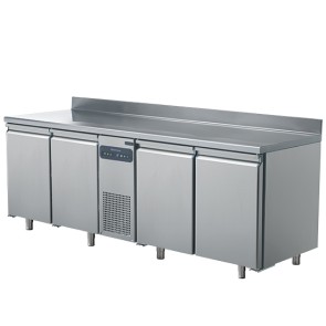 Tavolo freezer a 4 porte GN 1/1 con alzatina, -10°/-20°C