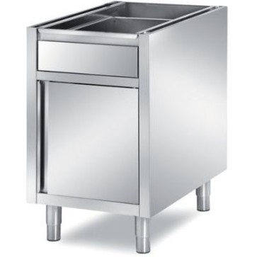 Cassettiera componibile a 1 cassetto portaposate e1anta battente portabottiglie-dim. mm 640x590x810 h