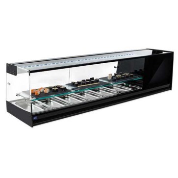 Vetrina refrigerata sushi 4x GN 1/3 con ripiano inermedio e illuminazione LED, +1°/+5°C