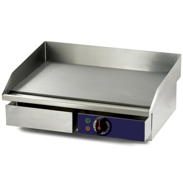 Fry top elettrico professionale 1 zona, piastra liscia da banco