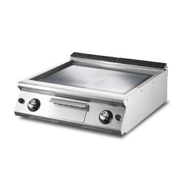 Fry-top gas versione top, piastra liscia cromata