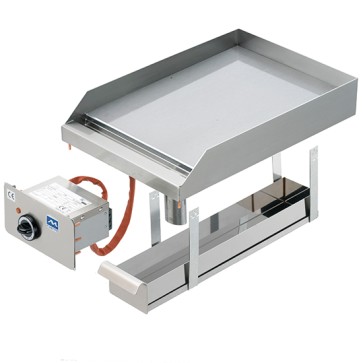 fry top elettrico ad incasso, piastra liscia