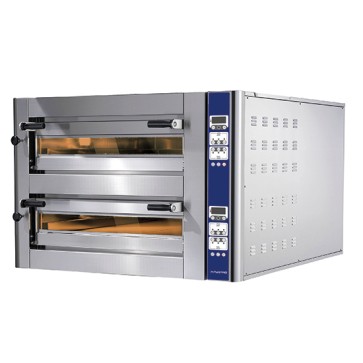 Robusto forno elettrico con facciata e camera di cottura in acciaio inox