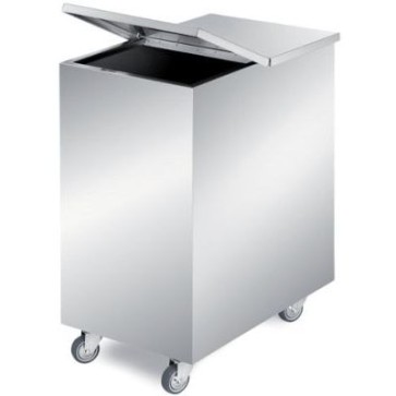 Tramoggia angoli in squadro con divisori o estraibile mm 375x560x700 cap.50+50 lt.
