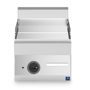 Fry top elettrico da banco, piastra cromata liscia