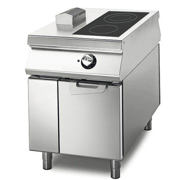 Cucina induzione da 2 piastre su vano con porte, comandi 2 lati