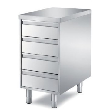 Cassettiera a 4 cassetti h 10-guide tele scopiche-con ripiano mm 650x700x850 h