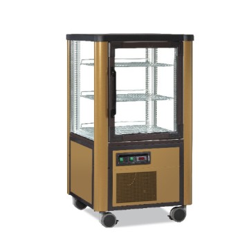 Vetrina refrigerata verticale statica con 3 ripiani, -5°c/-20°c, colore oro