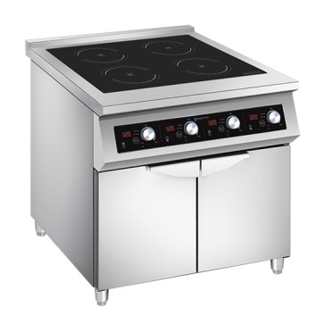 Cucina induzione a 4 zone di cottura da 5 kW su base con porte 800x700mm