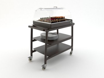 Carrello di servizio refrigerato a piastre, 3 piani