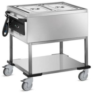 Carrello termico capacità 2x1/1 gn 200 h struttura e pann inox- bacinelle escluse - termostato meccanico