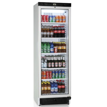 Frigovetrina verticale 379 litri con porta in vetro e 5 ripiani, +1°/+10°C