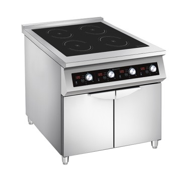 Cucina induzione a 4 zone di cottura da 5 kW su base con porte 800x900mm