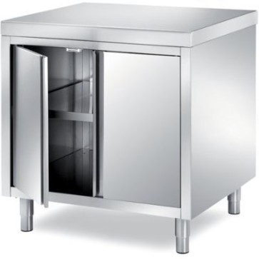 Base neutra retro banco bar con 3 ante a battente, ripiano intermedio mm 1250x600x900 h