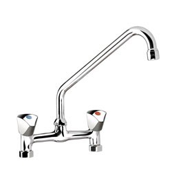 Rubinetto biforo da banco; cap. 55 lt./min.