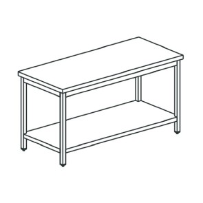 Tavolo da lavoro con ripiano e senza alzatina, 900x700 mm