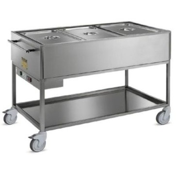 Carrello termico capacità 3x1/1 g.n. h200mm, termostato meccanico, mm 1200x640x900