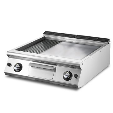 Fry-top gas professionale piastra 2/3 liscia 1/3 rigata da banco