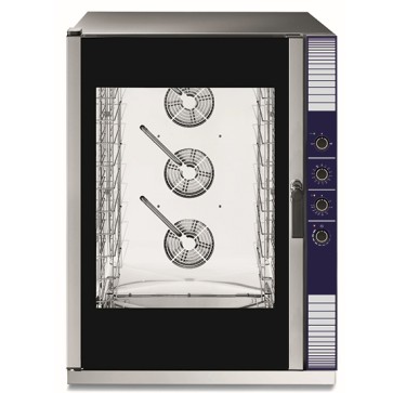 Forno elettrico misto vapore professionale, comandi manuali, 10teglie 60x40cm