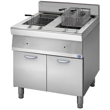 Friggitrice a gas su base chiusa, 13+13 litri