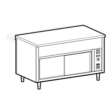 Elemento neutro su armadio caldo, l=1500 mm, 4x GN 1/1.