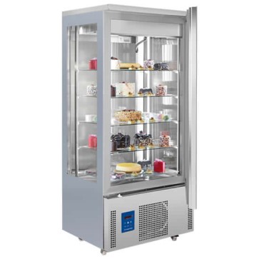 Vetrina refrigerata verticale ventilata con 5 ripiani quadrati in vetro, +2°C/+10°C
