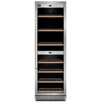 Espositore refrigerato per vini a 2 temperature, 180 bottiglie, +5°/+20°C