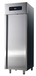 Frigorifero da 700 litri in inox GN 2/1, -2°/+8°C, isolamento 75 mm