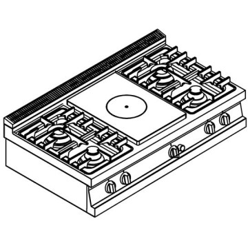 Tuttapiastra gascon e 4 bruciatori da banco