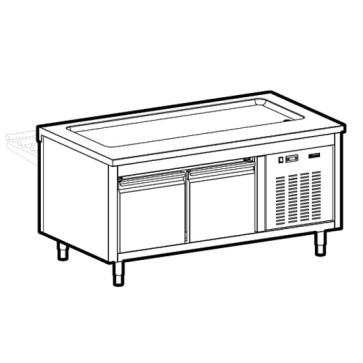 Piano refrigerato su armadio refrigerato, l=1500 mm, 4x GN 1/1